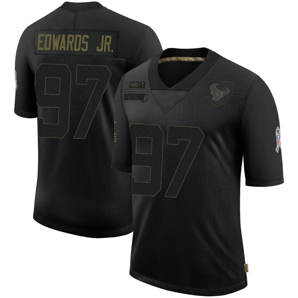 Men's Houston Texans Mario Edwards Jr. Nike 2020 Salute To Service Limited Black Jersey Men's Houston Texans Mario Edwards Jr. Nike 2020 Salute To Service Limited Black Jersey