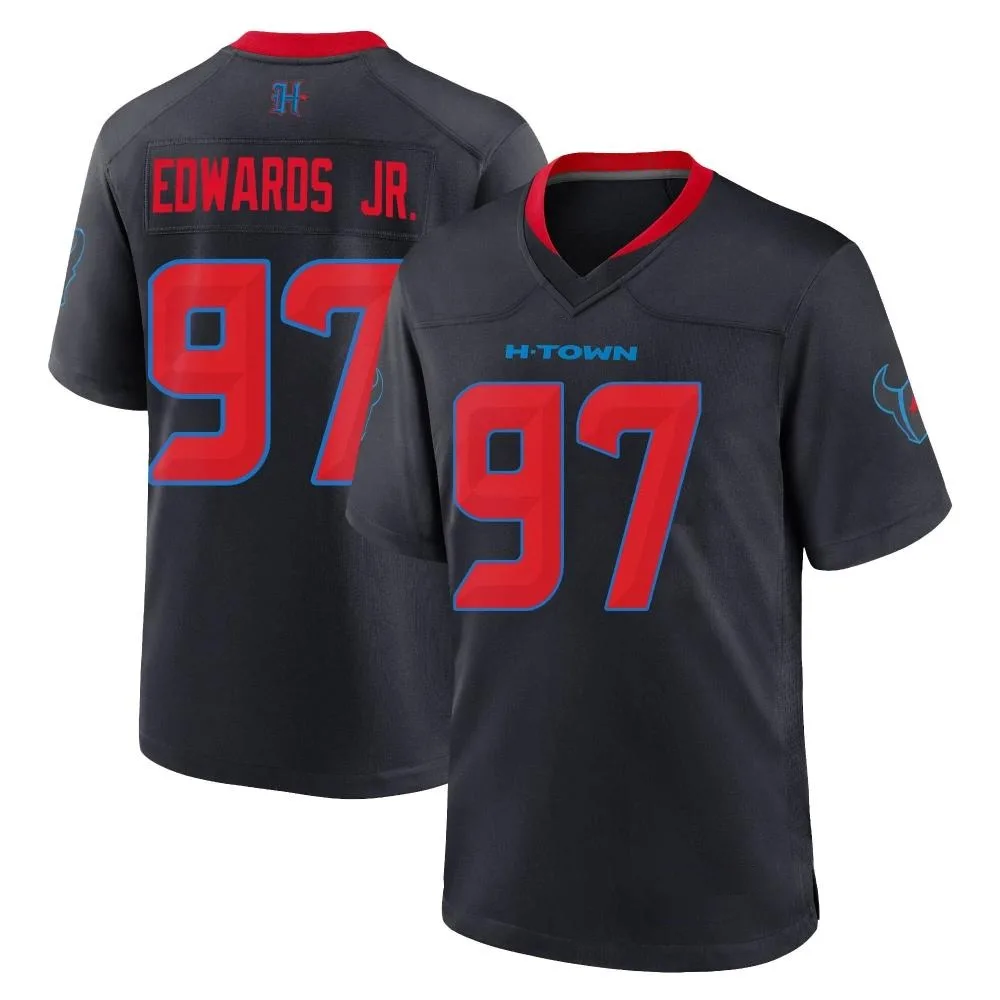 Men's Houston Texans Mario Edwards Jr. Nike 2nd Alternate Game Navy Jersey Men's Houston Texans Mario Edwards Jr. Nike 2nd Alternate Game Navy Jersey