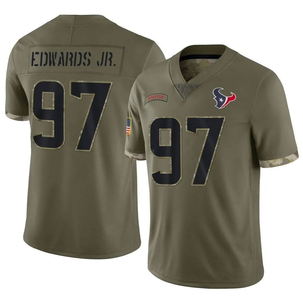 Youth Houston Texans Mario Edwards Jr. Nike 2022 Salute To Service Limited Olive Jersey Youth Houston Texans Mario Edwards Jr. Nike 2022 Salute To Service Limited Olive Jersey