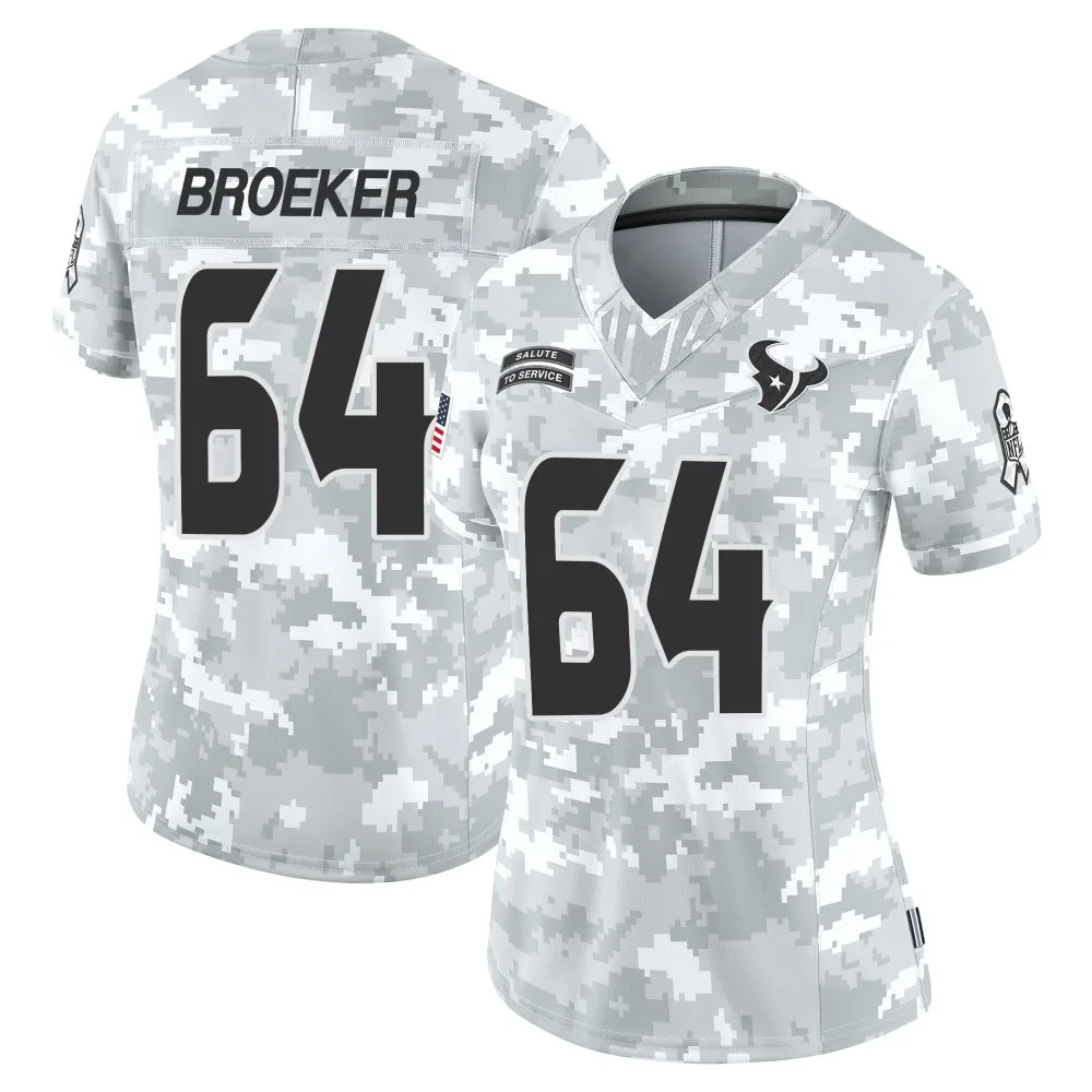 Women's Houston Texans Nick Broeker Nike 2024 Salute to Service Limited Arctic Camo Jersey Women's Houston Texans Nick Broeker Nike 2024 Salute to Service Limited Arctic Camo Jersey