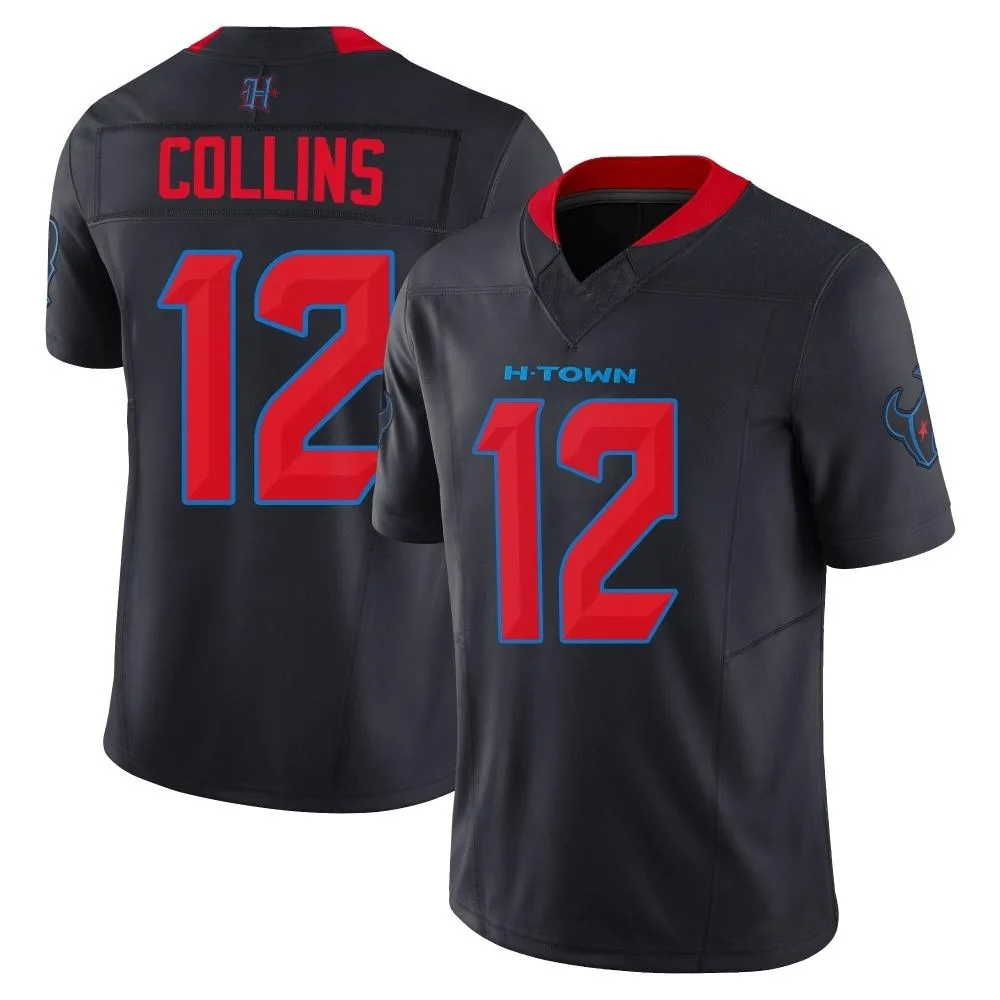 Men's Houston Texans Nico Collins Nike 2nd Alternate Vapor F.U.S.E. Limited Navy Jersey Men's Houston Texans Nico Collins Nike 2nd Alternate Vapor F.U.S.E. Limited Navy Jersey