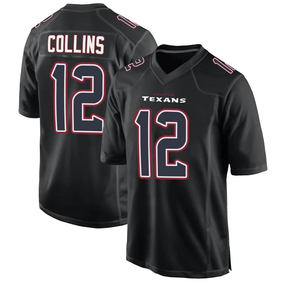 Men's Houston Texans Nico Collins Nike Fashion Game Black Jersey Men's Houston Texans Nico Collins Nike Fashion Game Black Jersey