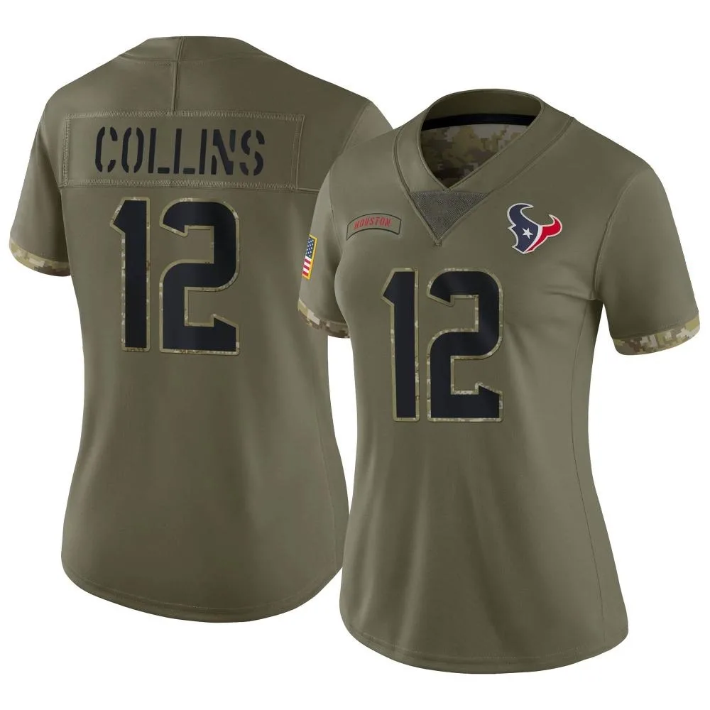 Women's Houston Texans Nico Collins Nike 2022 Salute To Service Limited Olive Jersey Women's Houston Texans Nico Collins Nike 2022 Salute To Service Limited Olive Jersey