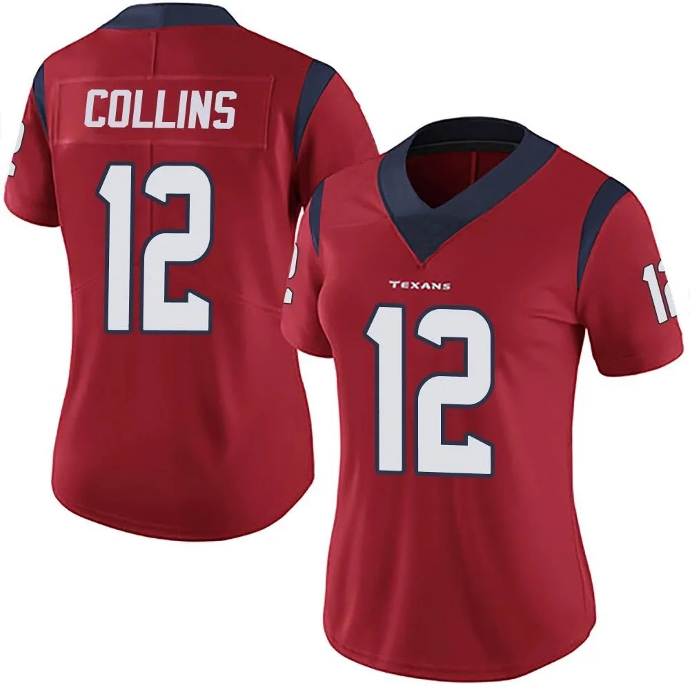 Women's Houston Texans Nico Collins Nike Alternate Vapor Untouchable Limited Red Jersey Women's Houston Texans Nico Collins Nike Alternate Vapor Untouchable Limited Red Jersey