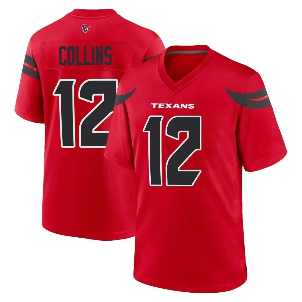 Youth Houston Texans Nico Collins Nike Alternate Game Red Jersey Youth Houston Texans Nico Collins Nike Alternate Game Red Jersey
