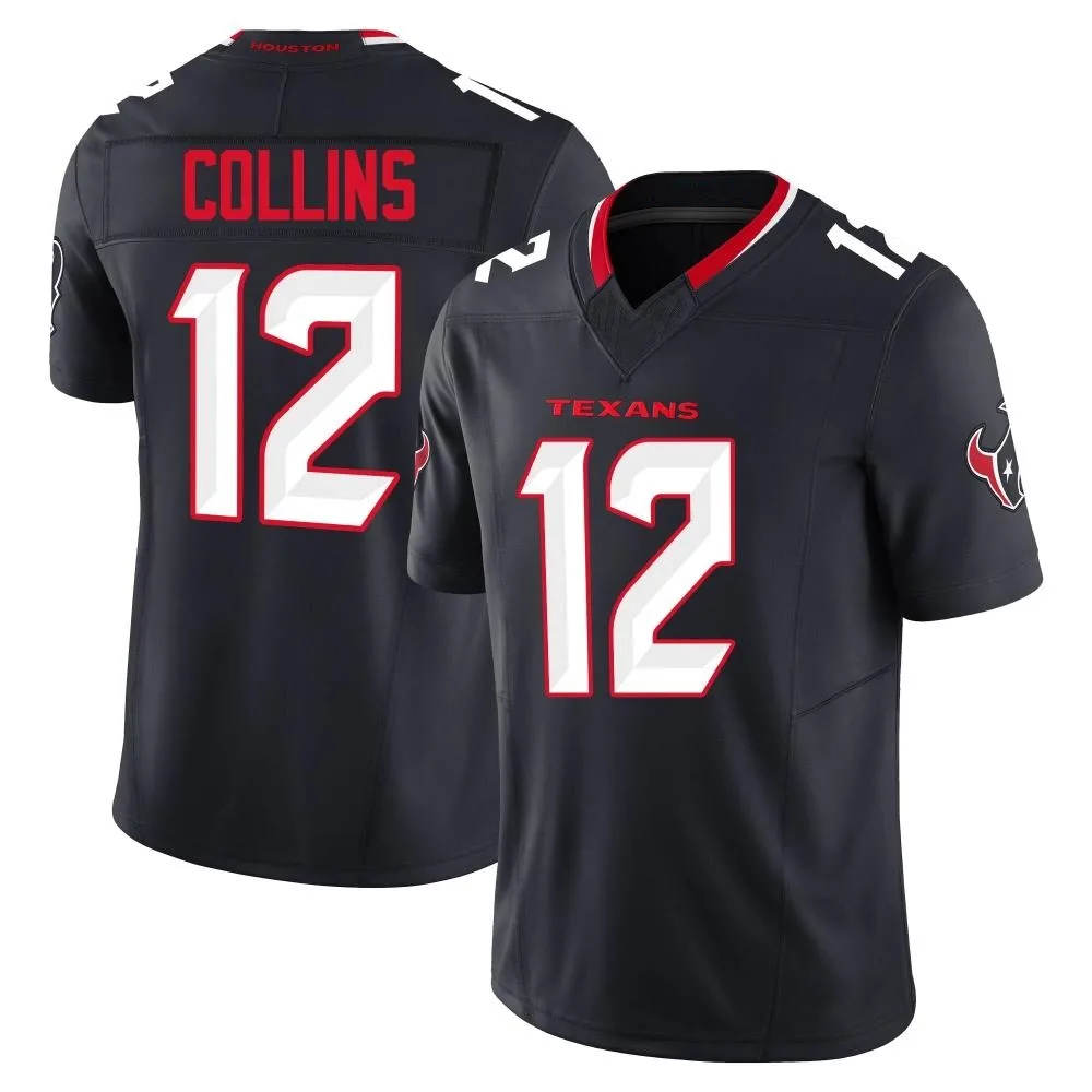 Youth Houston Texans Nico Collins Nike Alternate Vapor F.U.S.E. Limited Navy Jersey Youth Houston Texans Nico Collins Nike Alternate Vapor F.U.S.E. Limited Navy Jersey