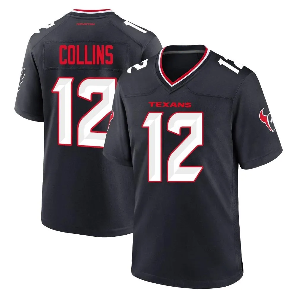Youth Houston Texans Nico Collins Nike Team Game Navy Jersey Youth Houston Texans Nico Collins Nike Team Game Navy Jersey