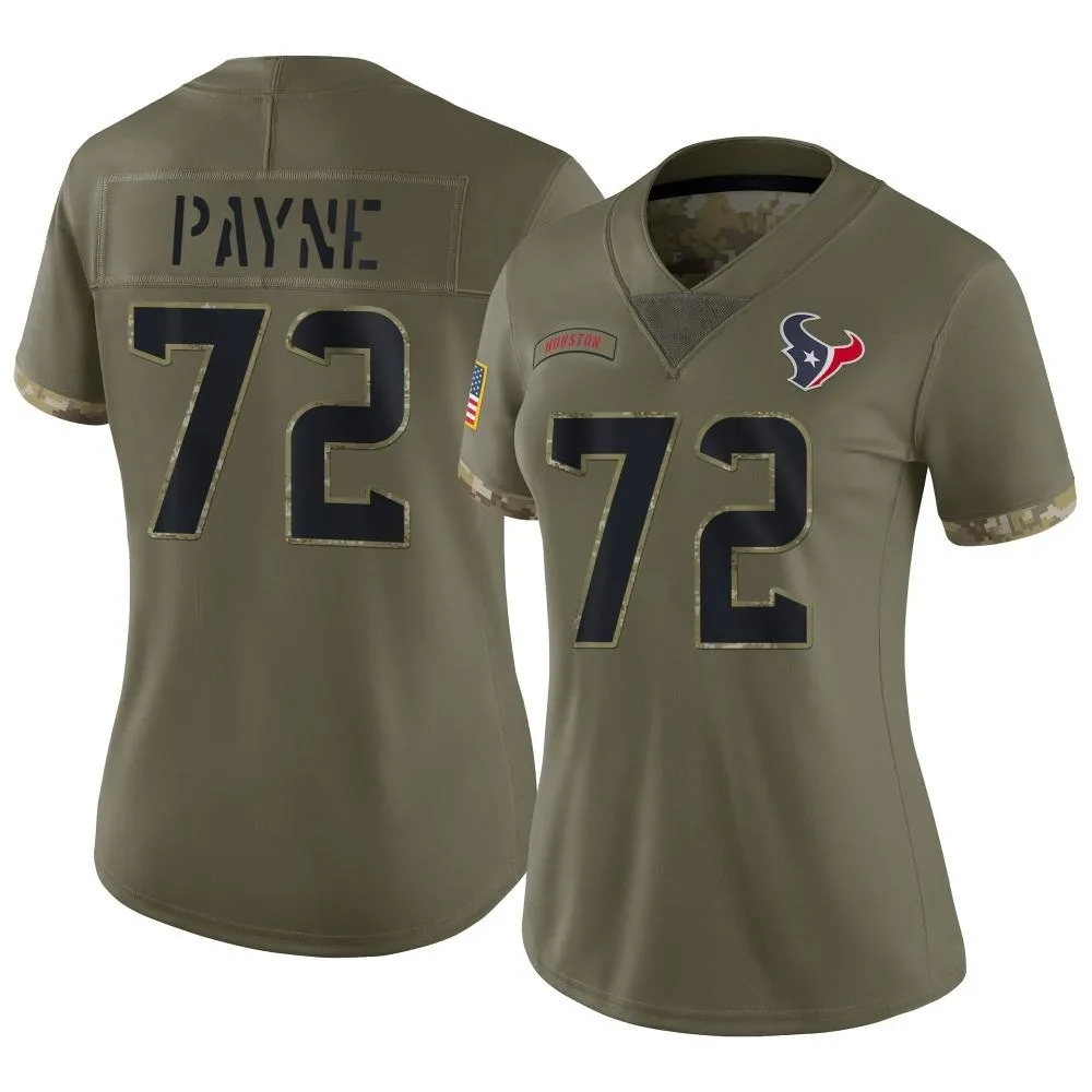 Women's Houston Texans Pheldarius Payne Nike 2022 Salute To Service Limited Olive Jersey Women's Houston Texans Pheldarius Payne Nike 2022 Salute To Service Limited Olive Jersey