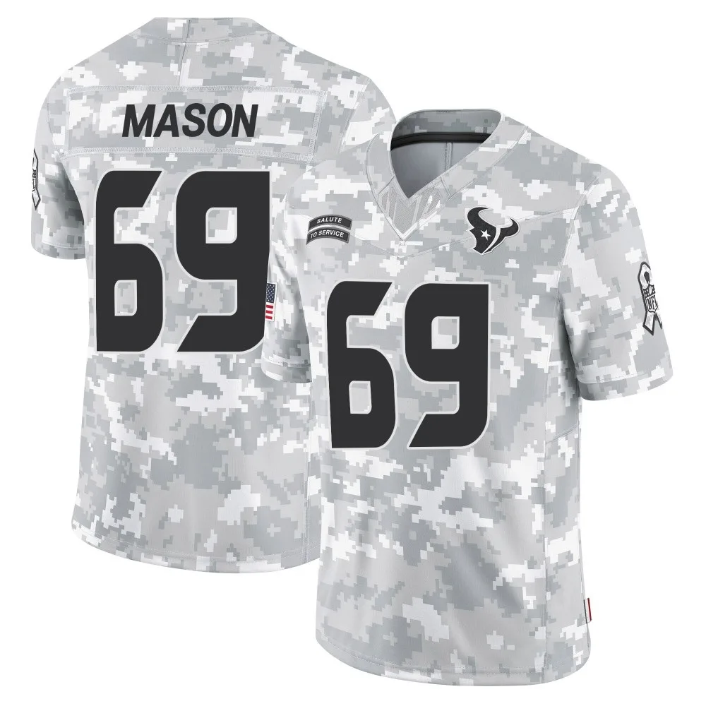 Men's Houston Texans Shaq Mason Nike 2024 Salute to Service Limited Arctic Camo Jersey Men's Houston Texans Shaq Mason Nike 2024 Salute to Service Limited Arctic Camo Jersey