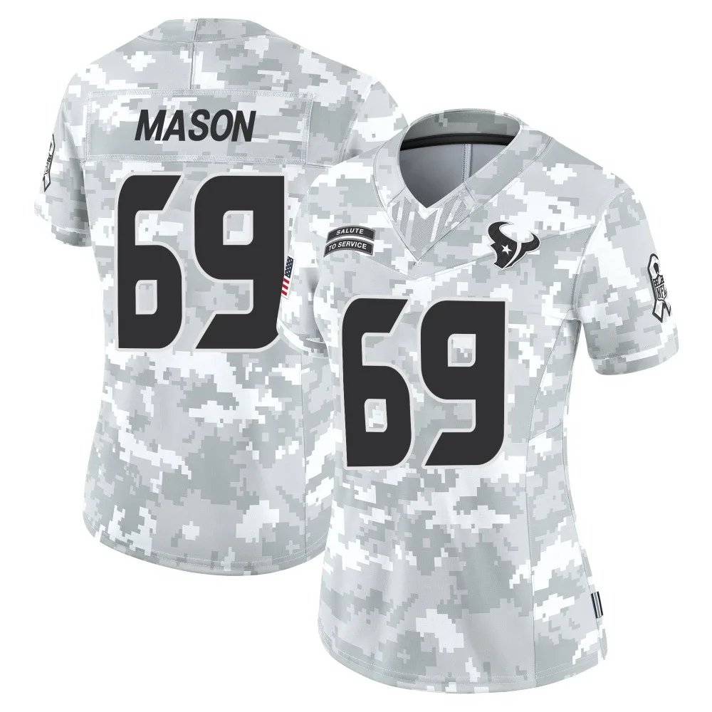 Women's Houston Texans Shaq Mason Nike 2024 Salute to Service Limited Arctic Camo Jersey Women's Houston Texans Shaq Mason Nike 2024 Salute to Service Limited Arctic Camo Jersey