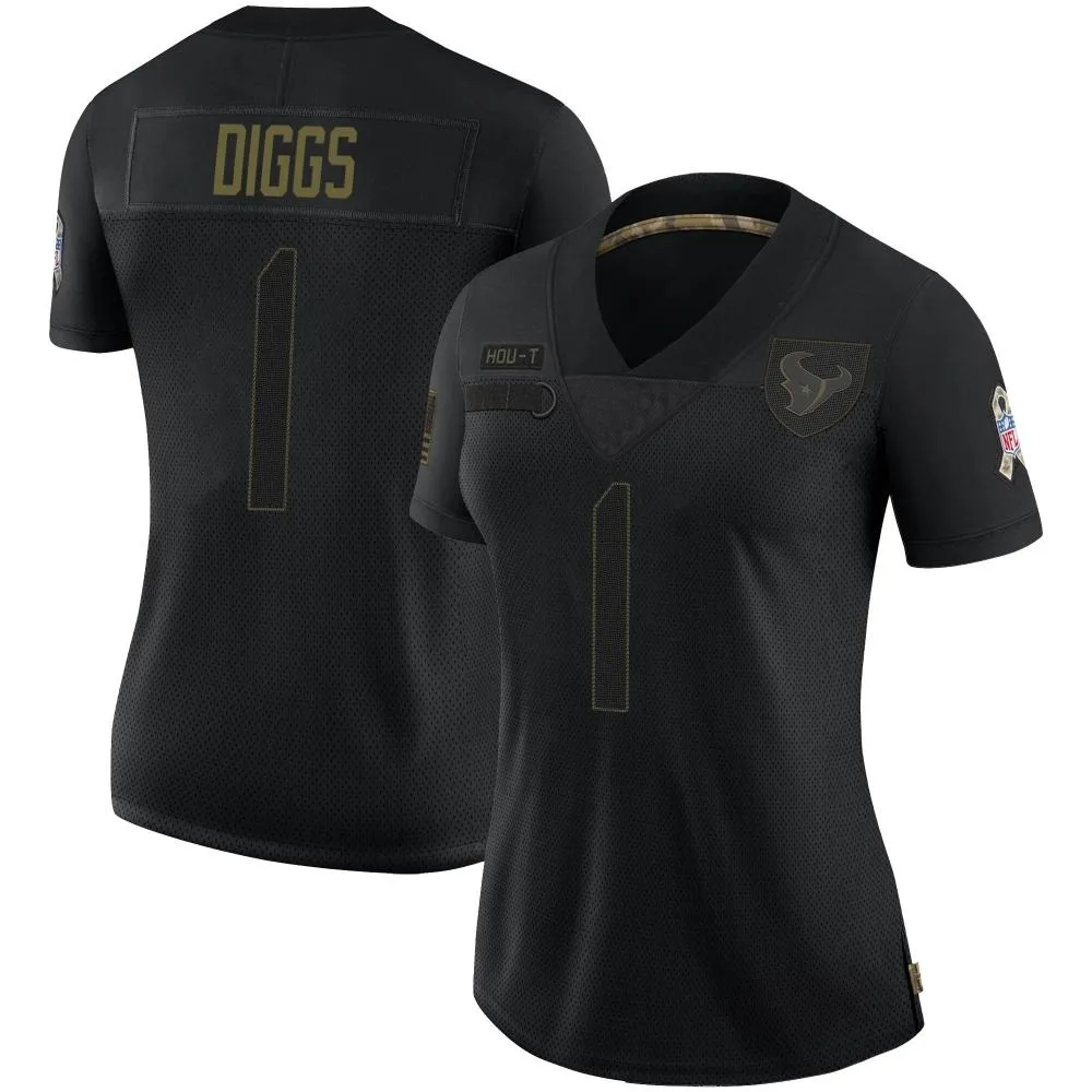 Women's Houston Texans Stefon Diggs Nike 2020 Salute To Service Limited Black Jersey Women's Houston Texans Stefon Diggs Nike 2020 Salute To Service Limited Black Jersey