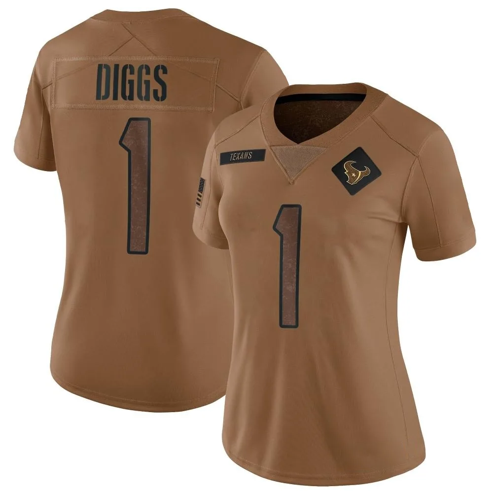 Women's Houston Texans Stefon Diggs Nike 2023 Salute To Service Limited Brown Jersey Women's Houston Texans Stefon Diggs Nike 2023 Salute To Service Limited Brown Jersey