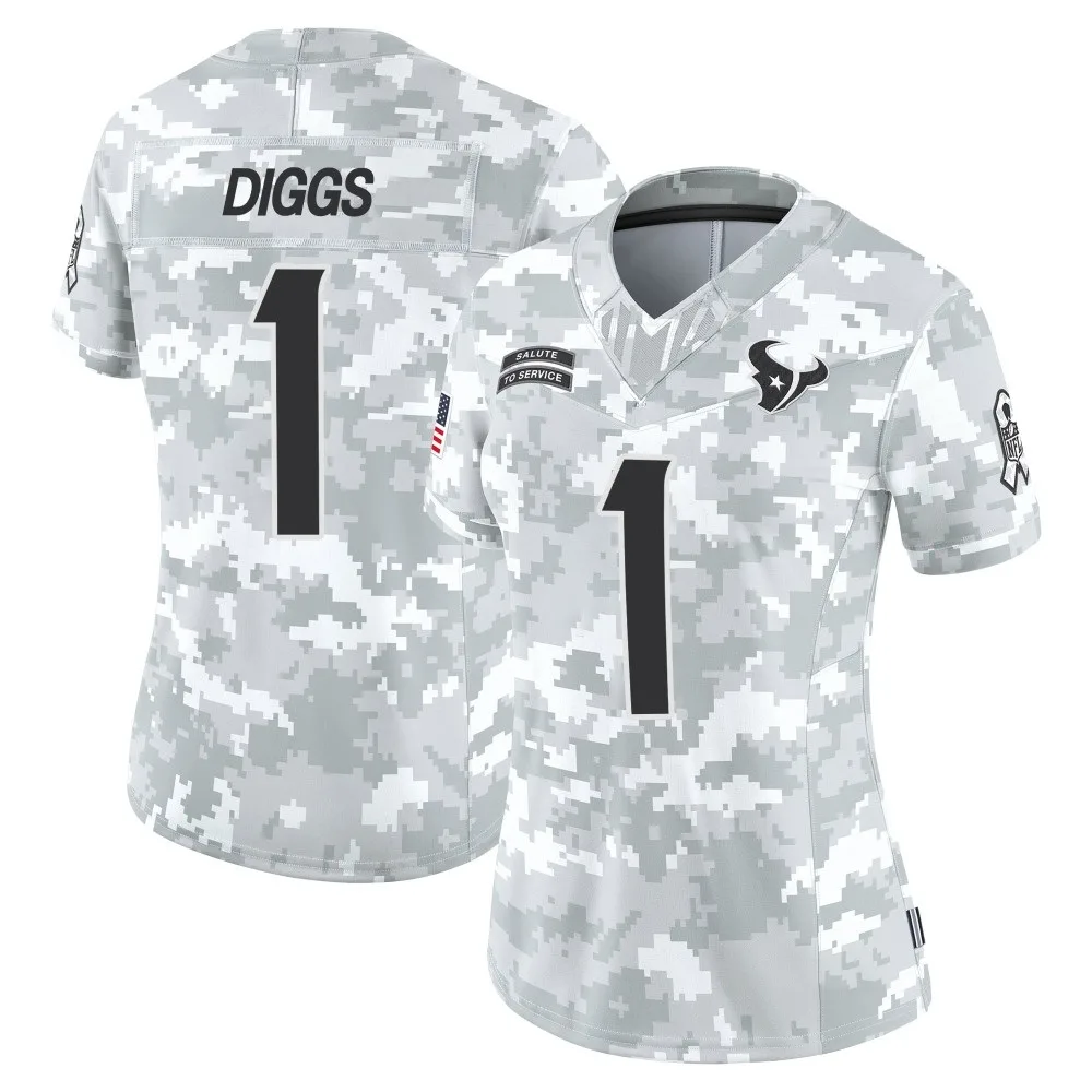 Women's Houston Texans Stefon Diggs Nike 2024 Salute to Service Limited Arctic Camo Jersey Women's Houston Texans Stefon Diggs Nike 2024 Salute to Service Limited Arctic Camo Jersey