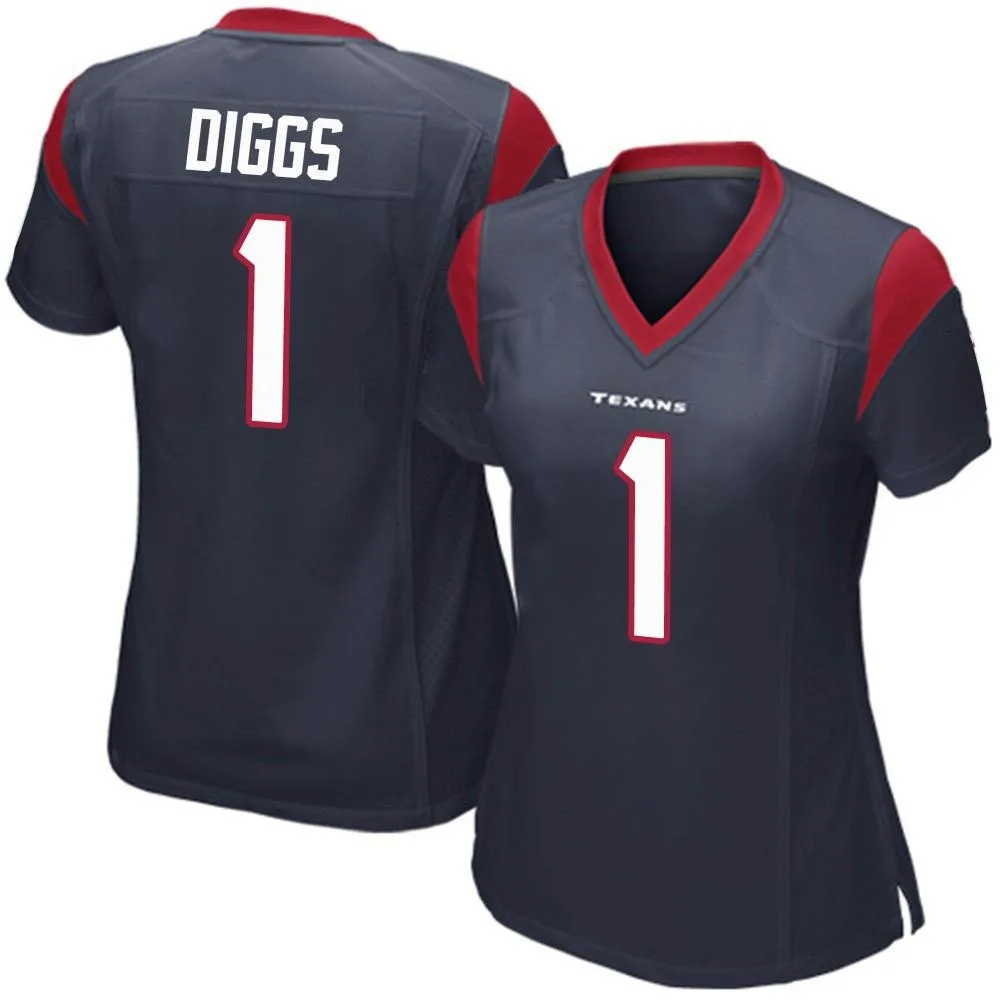 Women's Houston Texans Stefon Diggs Nike Team Color Game Navy Blue Jersey Women's Houston Texans Stefon Diggs Nike Team Color Game Navy Blue Jersey
