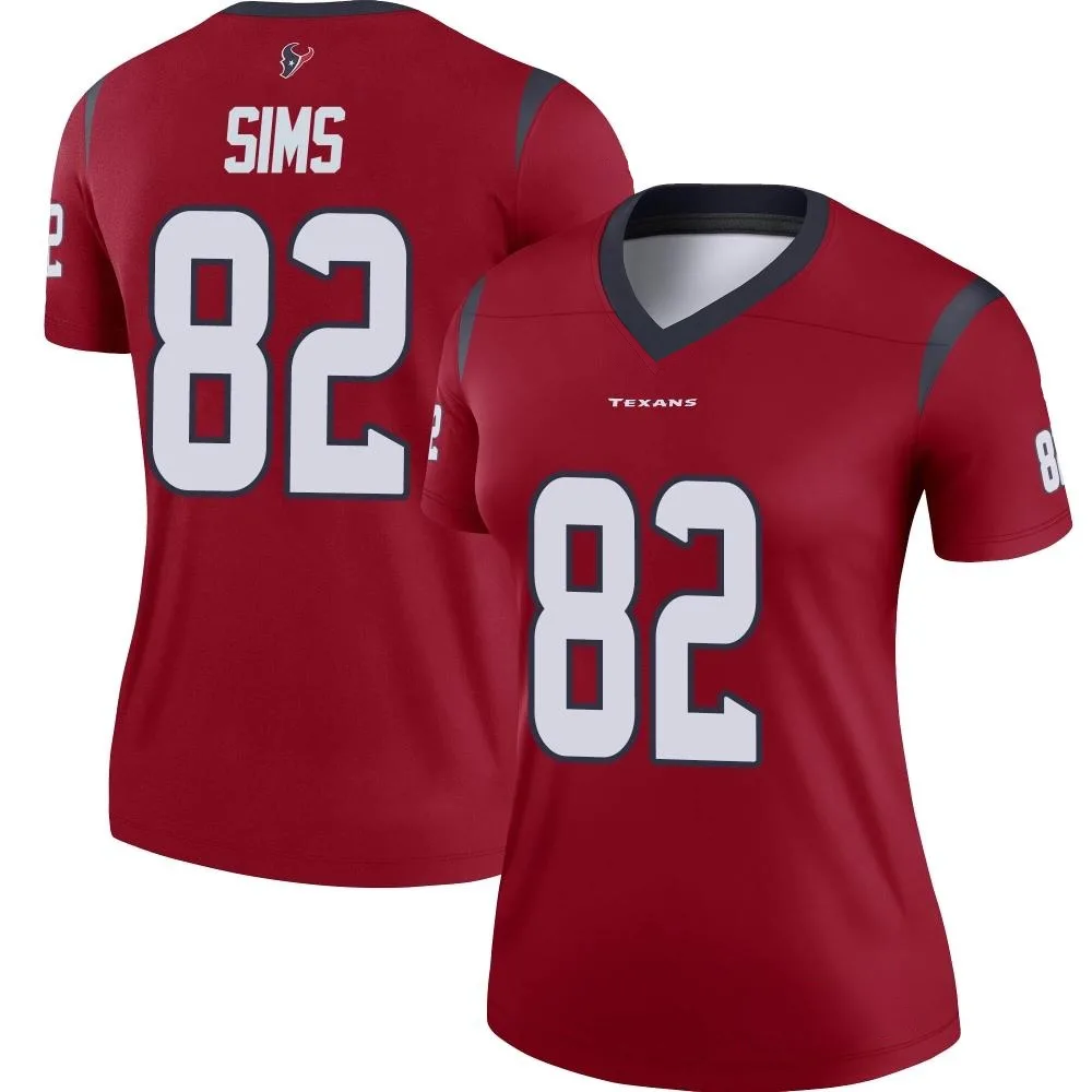 Women's Houston Texans Steven Sims Nike Legend Red Jersey Women's Houston Texans Steven Sims Nike Legend Red Jersey
