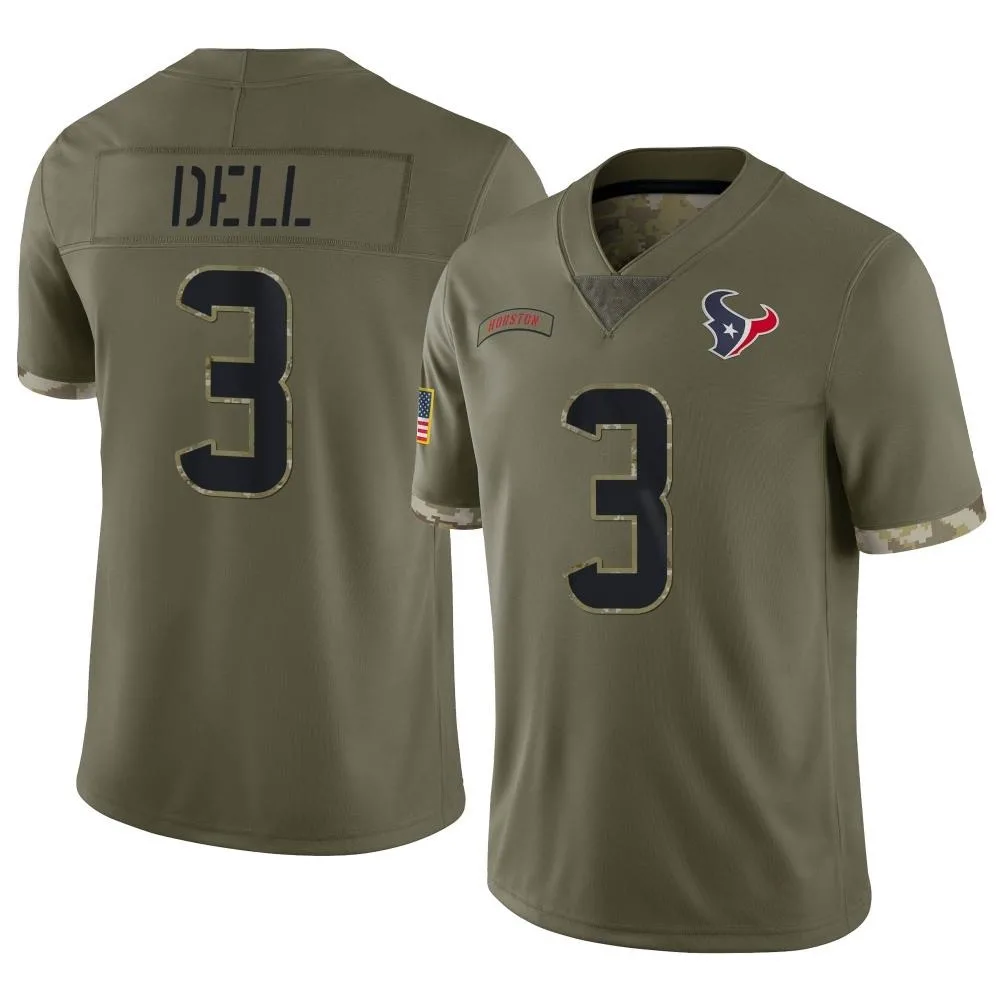 Men's Houston Texans Tank Dell Nike 2022 Salute To Service Limited Olive Jersey Men's Houston Texans Tank Dell Nike 2022 Salute To Service Limited Olive Jersey
