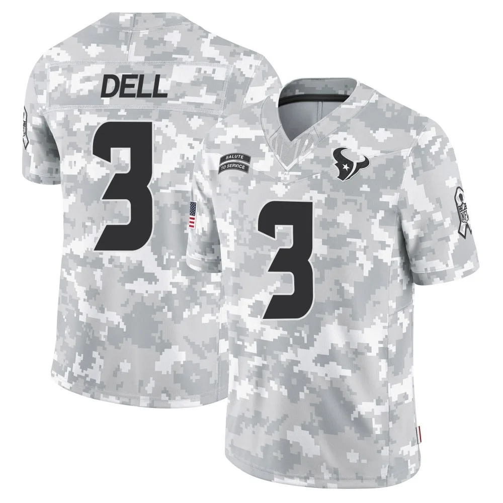 Men's Houston Texans Tank Dell Nike 2024 Salute to Service Limited Arctic Camo Jersey Men's Houston Texans Tank Dell Nike 2024 Salute to Service Limited Arctic Camo Jersey