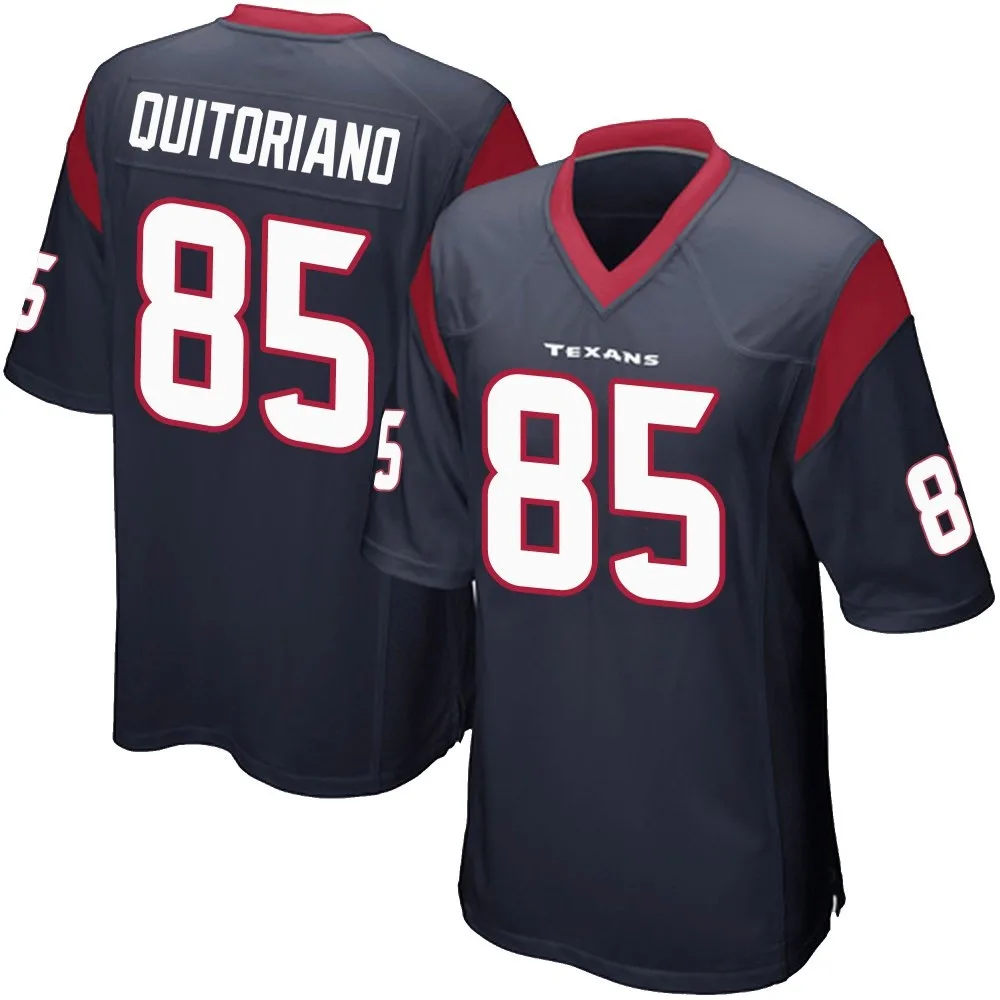Men's Houston Texans Teagan Quitoriano Nike Team Color Game Navy Blue Jersey