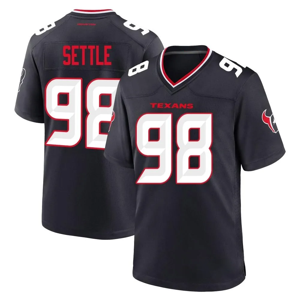 Men's Houston Texans Tim Settle Jr. Nike Team Game Navy Jersey Men's Houston Texans Tim Settle Jr. Nike Team Game Navy Jersey