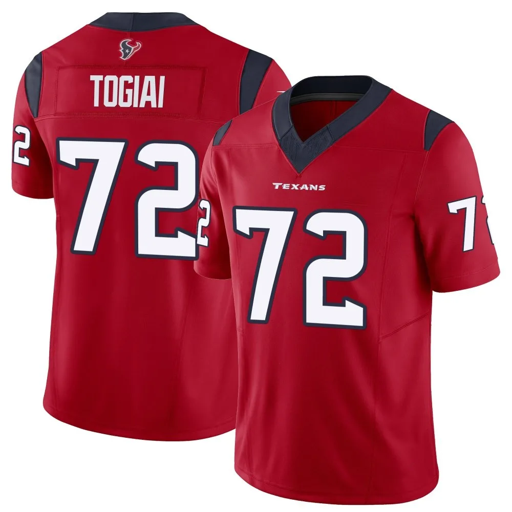 Men's Houston Texans Tommy Togiai Nike Vapor F.U.S.E. Limited Red Jersey Men's Houston Texans Tommy Togiai Nike Vapor F.U.S.E. Limited Red Jersey