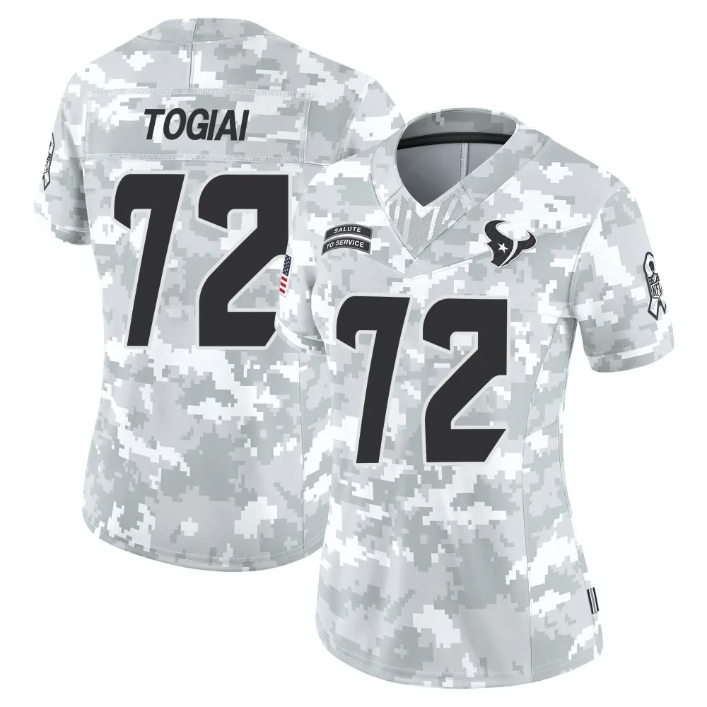 Women's Houston Texans Tommy Togiai Nike 2024 Salute to Service Limited Arctic Camo Jersey Women's Houston Texans Tommy Togiai Nike 2024 Salute to Service Limited Arctic Camo Jersey