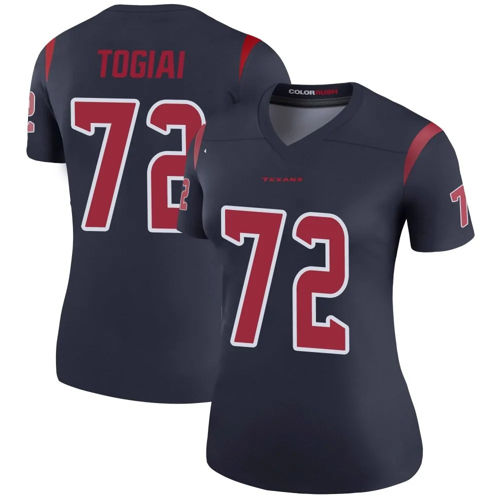 Women's Houston Texans Tommy Togiai Nike Color Rush Legend Navy Jersey Women's Houston Texans Tommy Togiai Nike Color Rush Legend Navy Jersey