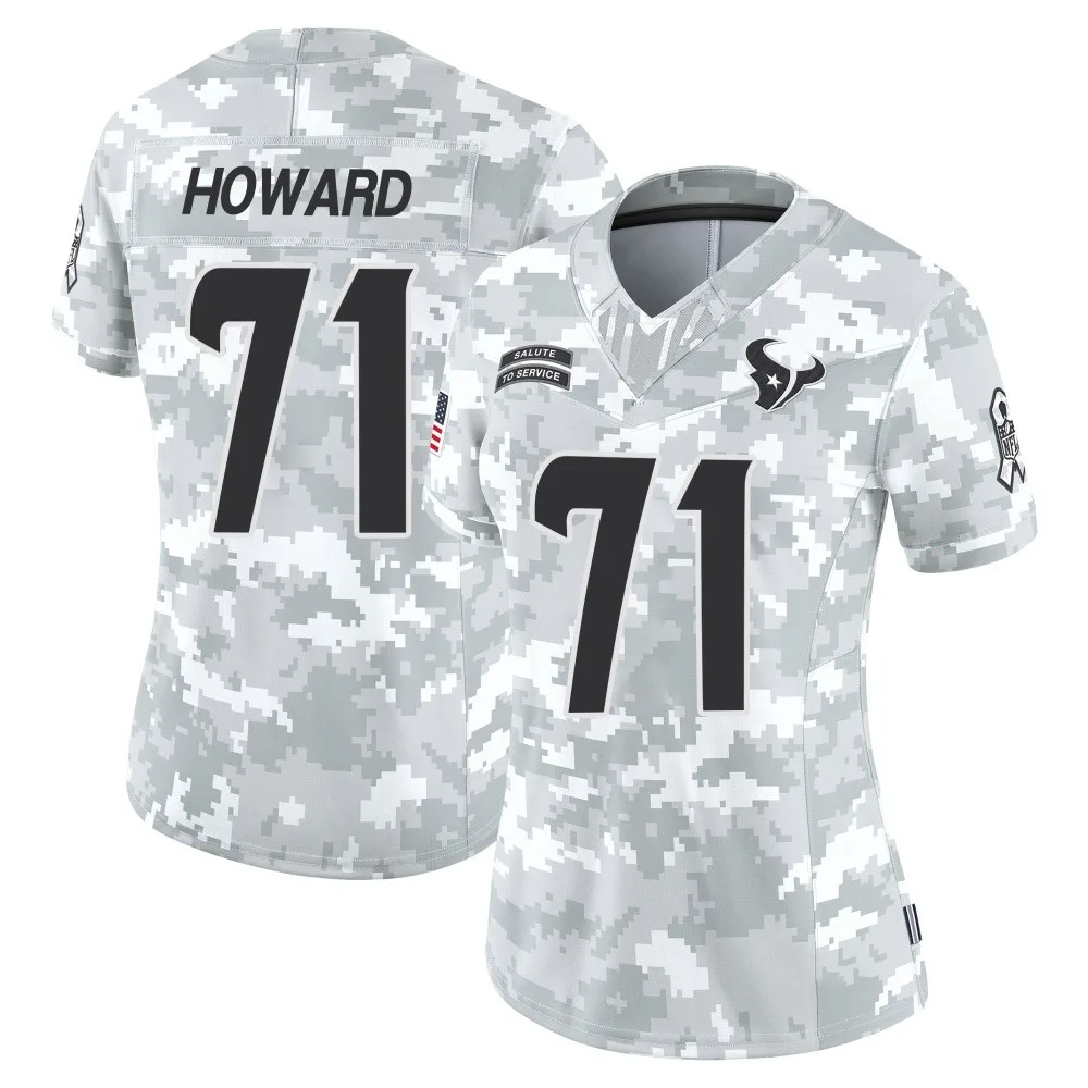 Women's Houston Texans Tytus Howard Nike 2024 Salute to Service Limited Arctic Camo Jersey Women's Houston Texans Tytus Howard Nike 2024 Salute to Service Limited Arctic Camo Jersey