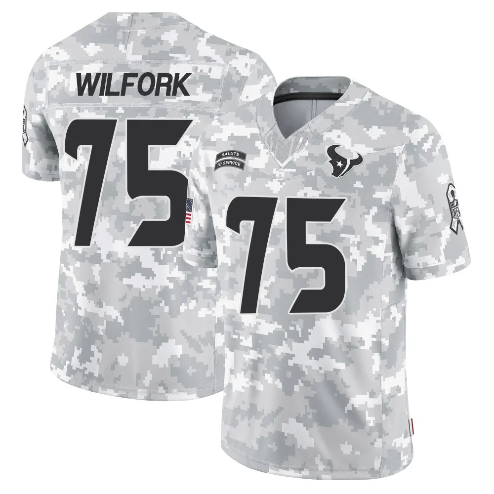 Men's Houston Texans Vince Wilfork Nike 2024 Salute to Service Limited Arctic Camo Jersey Men's Houston Texans Vince Wilfork Nike 2024 Salute to Service Limited Arctic Camo Jersey