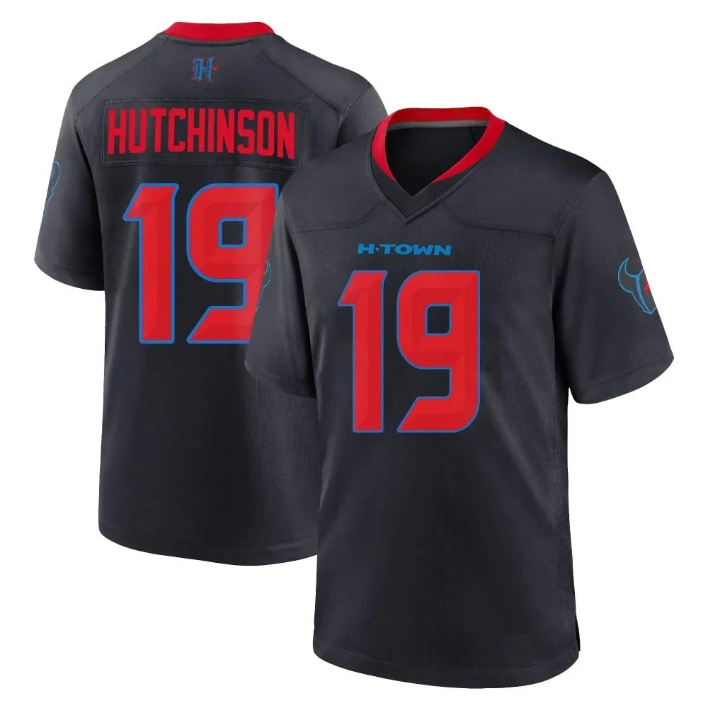 Men's Houston Texans Xavier Hutchinson Nike 2nd Alternate Game Navy Jersey Men's Houston Texans Xavier Hutchinson Nike 2nd Alternate Game Navy Jersey