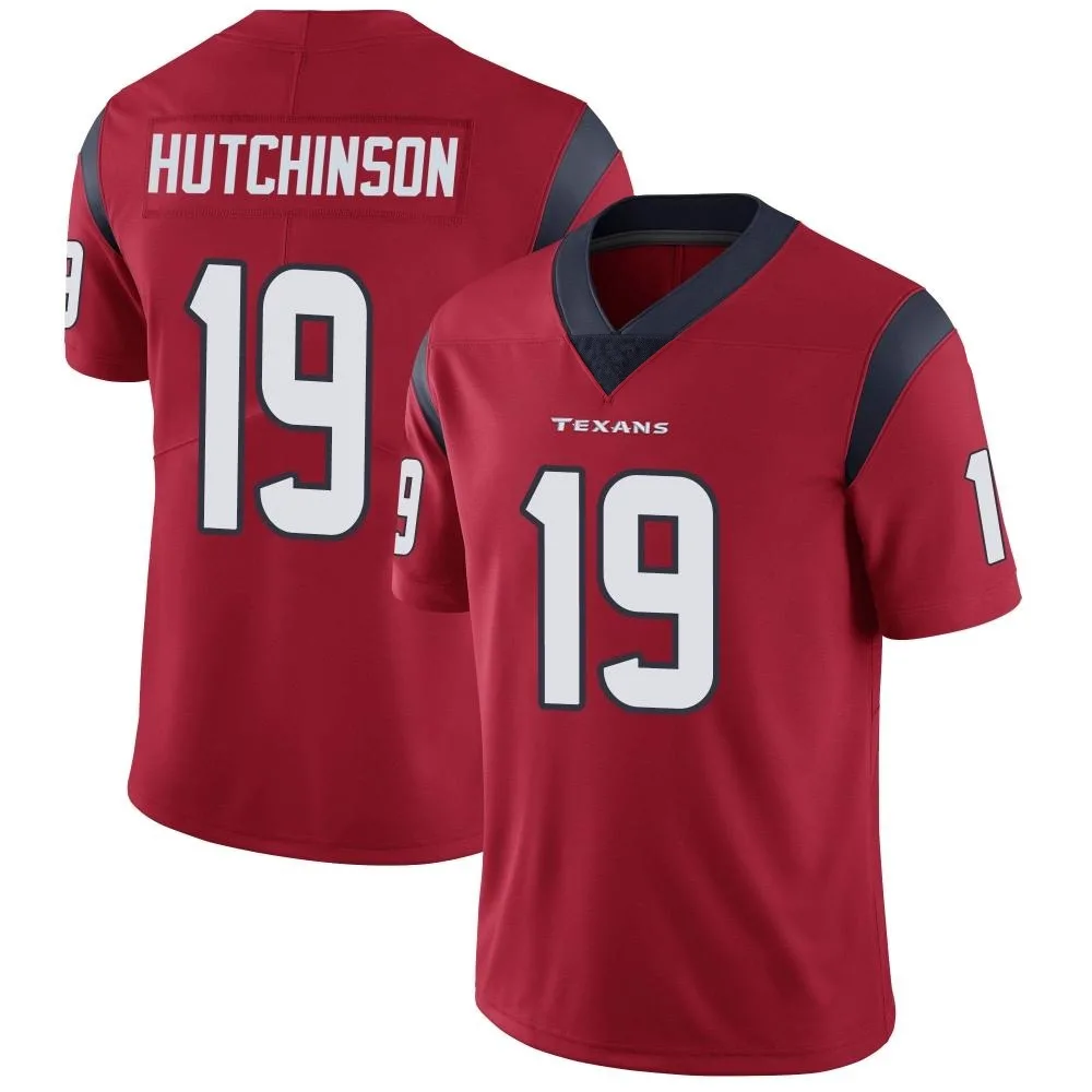 Men's Houston Texans Xavier Hutchinson Nike Alternate Vapor Untouchable Limited Red Jersey Men's Houston Texans Xavier Hutchinson Nike Alternate Vapor Untouchable Limited Red Jersey