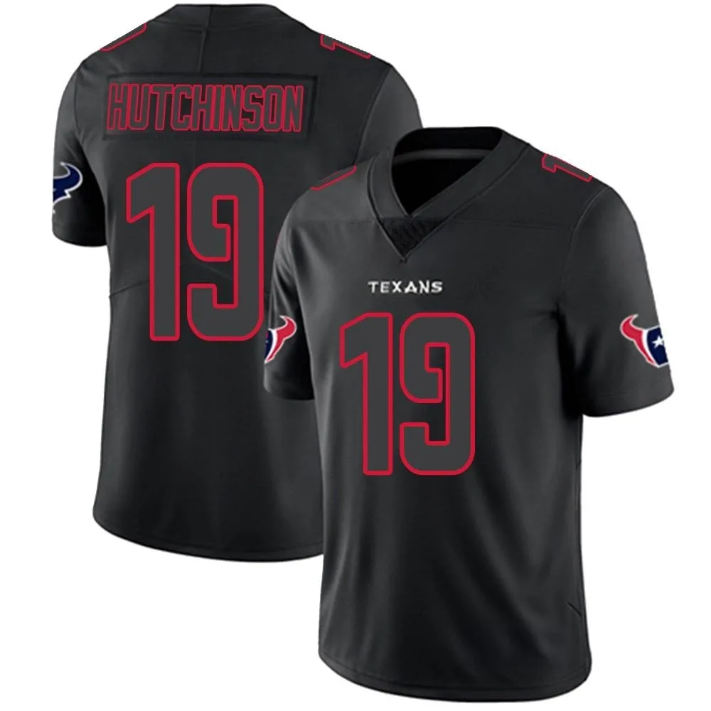 Men's Houston Texans Xavier Hutchinson Nike Limited Black Impact Jersey Men's Houston Texans Xavier Hutchinson Nike Limited Black Impact Jersey