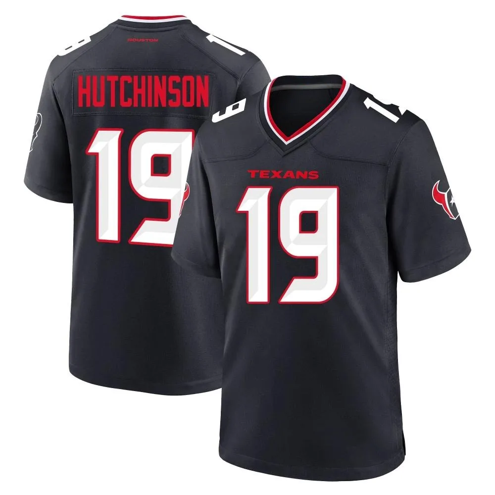 Men's Houston Texans Xavier Hutchinson Nike Team Game Navy Jersey Men's Houston Texans Xavier Hutchinson Nike Team Game Navy Jersey