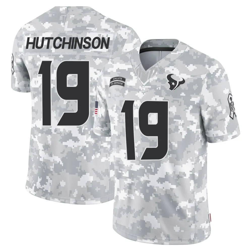 Youth Houston Texans Xavier Hutchinson Nike 2024 Salute to Service Limited Arctic Camo Jersey Youth Houston Texans Xavier Hutchinson Nike 2024 Salute to Service Limited Arctic Camo Jersey