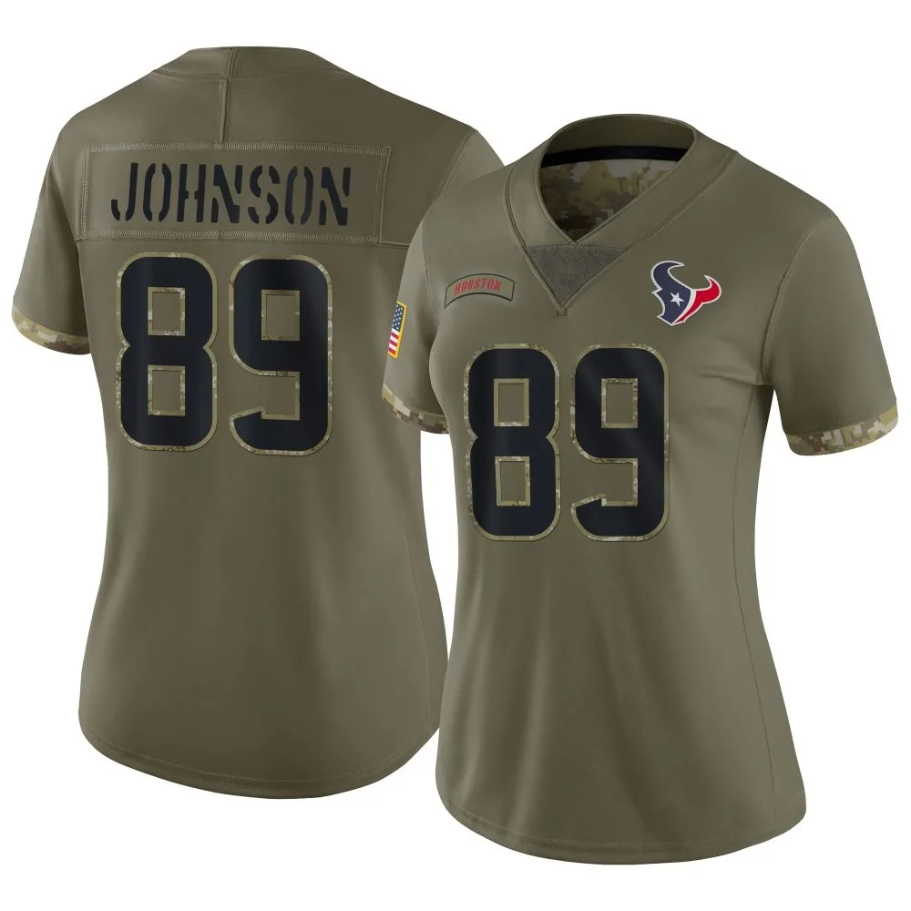 Women's Houston Texans Xavier Johnson Nike 2022 Salute To Service Limited Olive Jersey Women's Houston Texans Xavier Johnson Nike 2022 Salute To Service Limited Olive Jersey