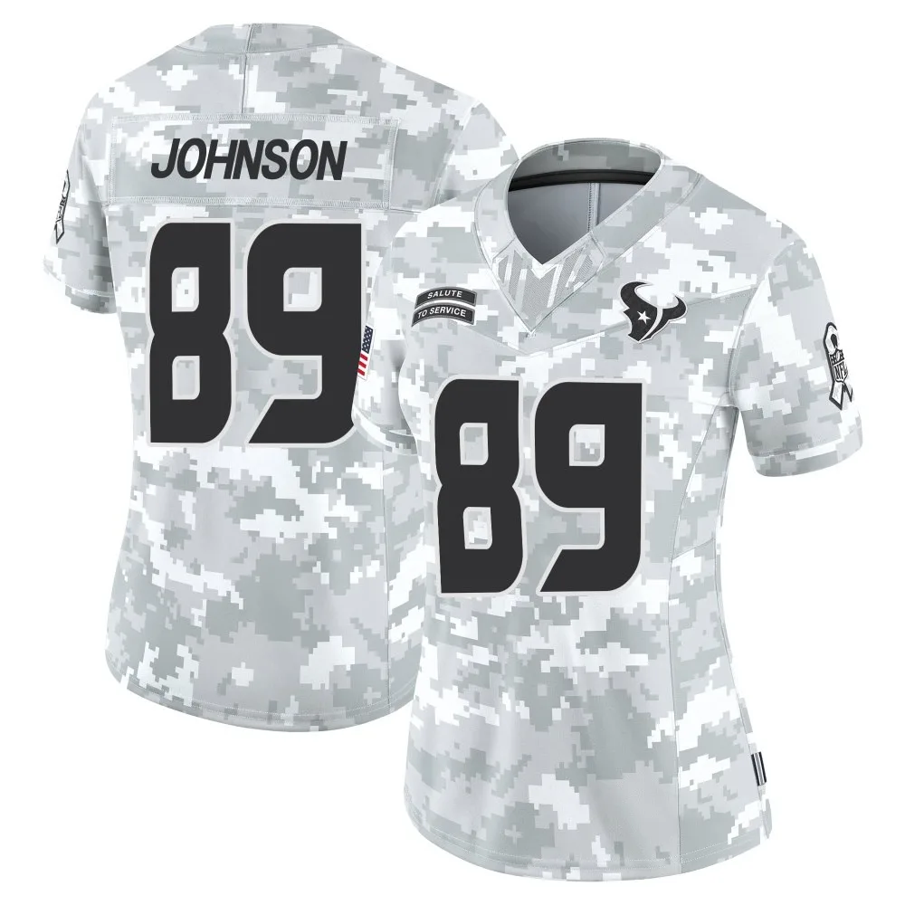 Women's Houston Texans Xavier Johnson Nike 2024 Salute to Service Limited Arctic Camo Jersey Women's Houston Texans Xavier Johnson Nike 2024 Salute to Service Limited Arctic Camo Jersey