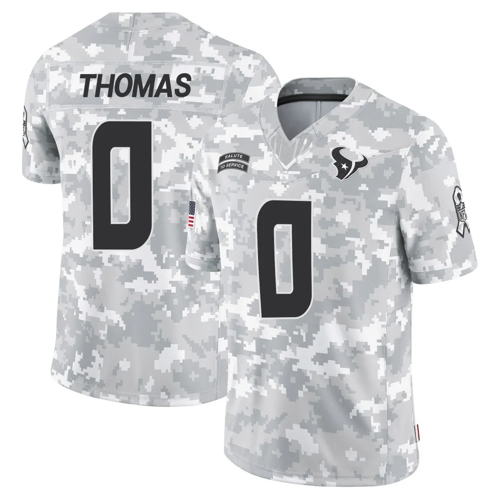 Men's Houston Texans Zach Thomas Nike 2024 Salute to Service Limited Arctic Camo Jersey Men's Houston Texans Zach Thomas Nike 2024 Salute to Service Limited Arctic Camo Jersey